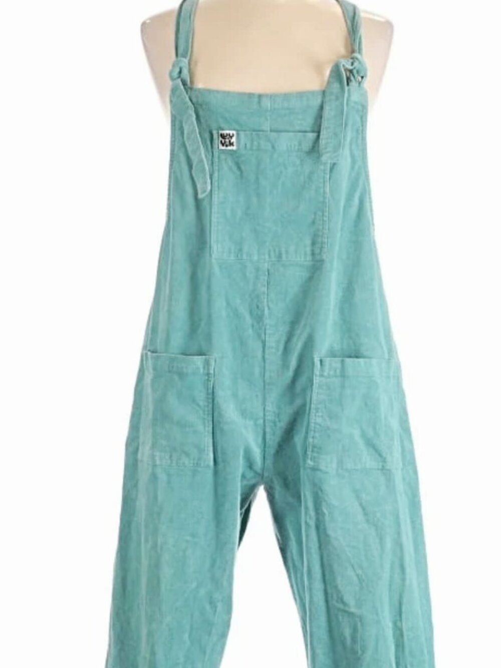 Lucy & Yak Original Dungaree Corduroy Sailor Blue UK 16 US 12 Organic Cotton GUC - Picture 2 of 4